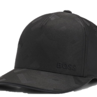 Boss Cap Sevile-M aus Satin mit Jacquard-Monogrammen allover schwarz 001