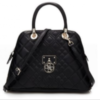 GUESS HANDTASCHE ALIZA DOME SATCHEL QUILLTED BAG FARBE SCHWARZ GUESS HANDTASCHE ALIZA DOME SATCHEL QUILLTED BAG FARBE SCHWARZ