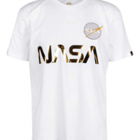 ALPHA INDUSTRIES T-Shirt NASA Reflective T white/gold 438