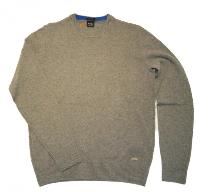 BOSS Pullover AMITROVO mit Rundhalsausschnitt aus italienischem Material-Mix mit Baumwolle und Wolle grau 051 BOSS Pullover AMITROVO mit Rundhalsausschnitt aus italienischem Material-Mix mit Baumwolle und Wolle grau 051 M