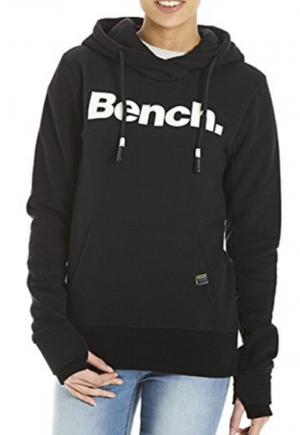 BENCH Logo Hoodie mit Kängurutasche Farbe schwarz XS