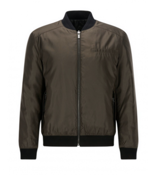 HUGO Slim-Fit Wende-Bomberjacke BILCO 1 aus Material-Mix mit Teflon-Finish Farbe dunkelgrün 306 M
