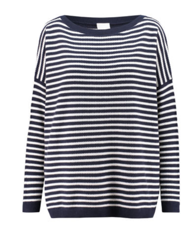 BOSS Oversized Pullover IVITTA aus Baumwoll-Mix mit Seide und Kaschmir gestreift 974 BOSS Oversized Pullover IVITTA aus Baumwoll-Mix mit Seide und Kaschmir gestreift 974