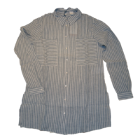 BOSS Regular Fit Leinen Streifen Bluse CATEA mit Brusttasche blau 439