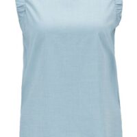 BOSS Ärmellose Regular-Fit Bluse CITRAVEL_2 aus Baumwoll-Mix mit gesmokten Armlöchern blau 439