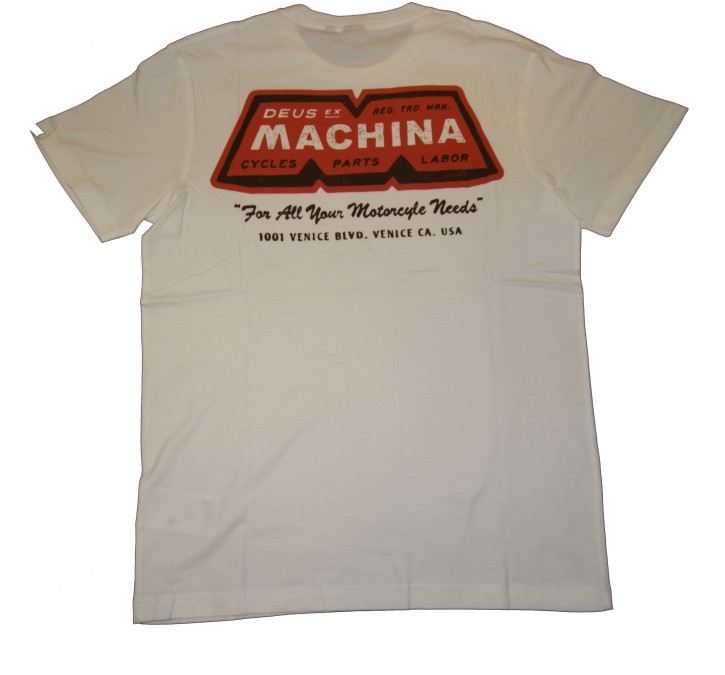 DEUS EX MACHINA T-Shirt BLOC TEE mit Duck vorne und hinten white DEUS EX MACHINA T-Shirt BLOC TEE mit Duck vorne und hinten white M