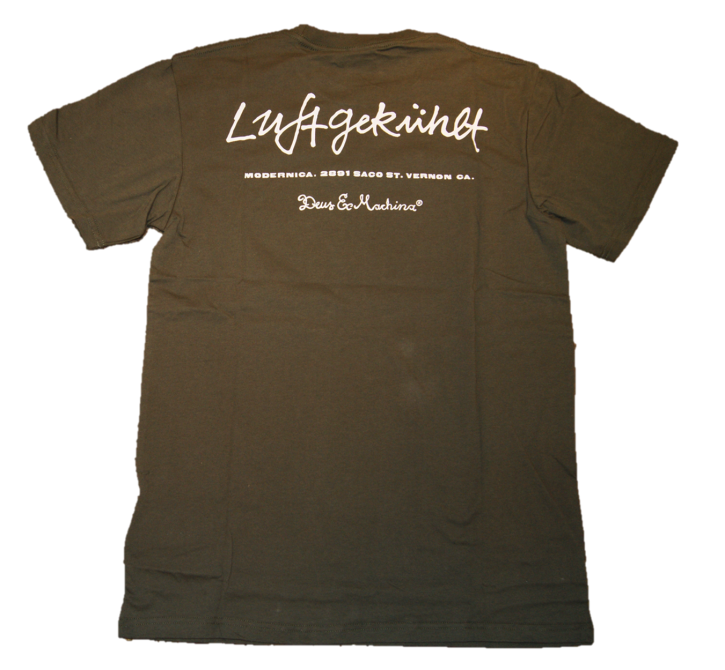 DEUS EX MACHINA T-SHIRT LUFTGEKÜHLT 2 PORSCHE FARBE OLIV DEUS EX MACHINA T-SHIRT LUFTGEKÜHLT 2 PORSCHE FARBE OLIV S