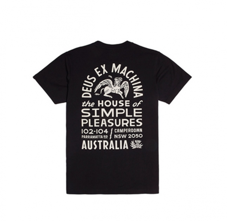 DEUS EX MACHINA T-SHIRT SIMPLE PLEASURE FARBE SCHWARZ DEUS EX MACHINA T-SHIRT SIMPLE PLEASURE FARBE SCHWARZ S