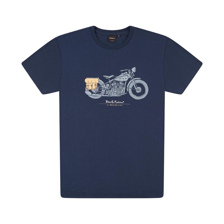DEUS EX MACHINA T-Shirt Wallah Tee mit Harley Print dunkelblau DEUS EX MACHINA T-Shirt Wallah Tee mit Harley Print dunkelblau M