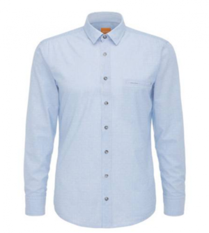 BOSS ORANGE REGULAR FIT SHIRT MIT RAUTEN DESSIN ELVEDGE FARBE HELLBLAU 460 M
