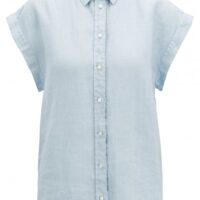 BOSS Regular-Fit Bluse EMIRTA aus reinem Leinen mit kurzen Ärmeln und Spitzkragen hellblau BOSS Regular-Fit Bluse EMIRTA aus reinem Leinen mit kurzen Ärmeln und Spitzkragen hellblau
