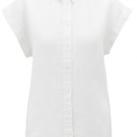 BOSS Regular-Fit Bluse EMIRTA aus reinem Leinen mit kurzen Ärmeln und Spitzkragen weiss 100 BOSS Regular-Fit Bluse EMIRTA aus reinem Leinen mit kurzen Ärmeln und Spitzkragen weiss 100