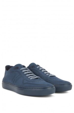 BOSS Sneaker Enlight_Tenn_unld  aus Nubukleder im Tennis-Stil dunkelblau 408 41