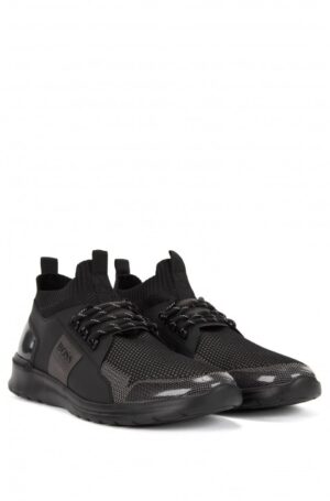 BOSS Sneakers Extreme_Runn_knit aus Material-Mix mit Schnürung schwarz 001 41