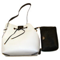 GUESS UMHÄNGETASCHE BOBBI FARBE WHITE / BLACK GUESS UMHÄNGETASCHE BOBBI FARBE WHITE / BLACK