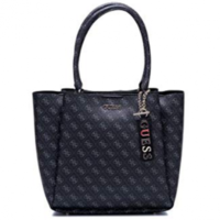 GUESS Damen MACI CARRYALL Schultertasche mit all over Guess logo coal GUESS Damen MACI CARRYALL Schultertasche mit all over Guess logo coal