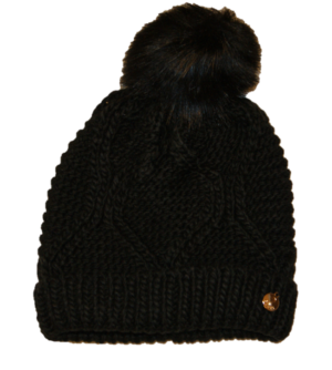 GUESS Damen Strickmütze AW6801WOL01 mit Bommel Farbe schwarz M