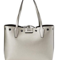 GUESS Shopper Wendetasche BOBBI  mit Ösen Farbe pewter black
