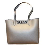 GUESS Damen Uptown Chic Barcelona Tote Schultertasche silber