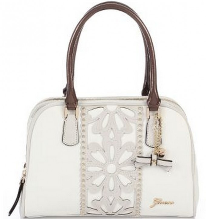 Guess Handtasche April Showers Cali Satchel Bag White Guess Handtasche April Showers Cali Satchel Bag White