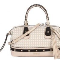 Guess Handtasche Havana Weave Chelsea Satchel Bag Grau Stone multi