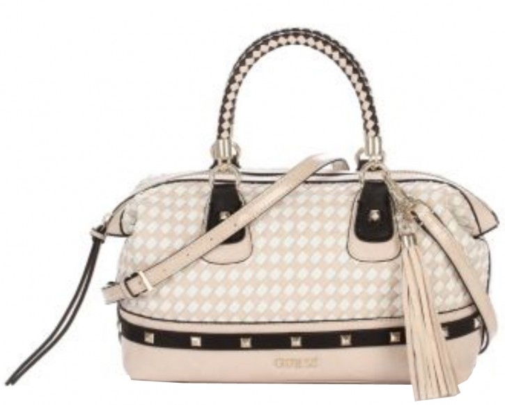 Guess Handtasche Havana Weave Chelsea Satchel Bag Grau Stone multi Guess Handtasche Havana Weave Chelsea Satchel Bag Grau Stone multi