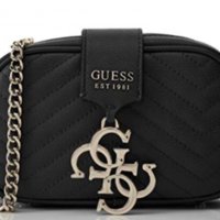 GUESS Damen Violet Mini Crossbody Camera Umhängetasche schwarz