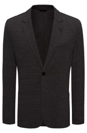 HUGO Slim-Fit Sakko Ardis-J aus  Material-Mix mit Baumwoll-Anteil schwarz 001 48