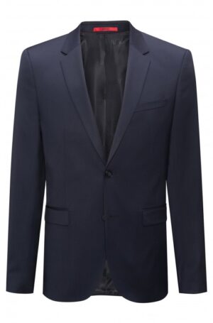HUGO Extra Slim-Fit Sakko AldonS aus garngefärbter Schurwolle dunkelblau 401