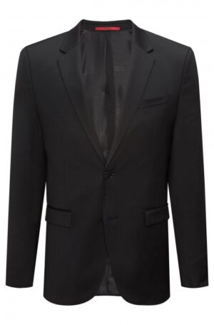 HUGO Extra Slim-Fit Sakko AldonS aus garngefärbter Schurwolle schwarz 001
