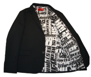 HUGO Slim-Fit Sakko ARZAL11921 aus Material-Mix mit Schurwoll-Anteil schwarz 001