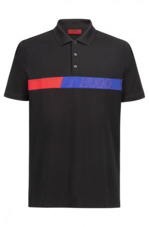 HUGO Poloshirt DANTES aus Stretch-Baumwolle mit Logo-Grafik