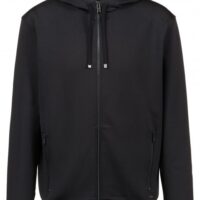 HUGO Kapuzen-Sweatshirt Jacke DANTONY aus Stretch-Gewebe mit kontrastfarbenen Reißverschlüssen 001