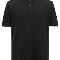 HUGO Poloshirt Darelli aus Baumwoll-Piqué mit Logo-Print hinten am Saum schwarz 001 S