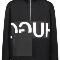 HUGO Oversized Sweatshirt DARRIUS mit Reversed-Logo und aufgesetzter Tasche schwarz 001 S