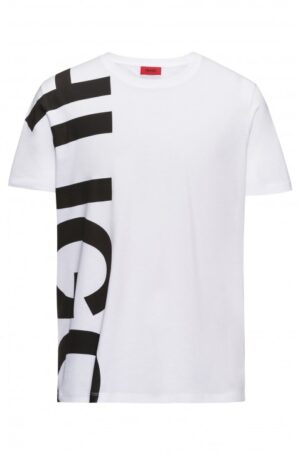HUGO Oversized T-Shirt Daws aus Baumwoll-Jersey mit großem Logo-Print weiss 100 S