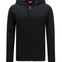 HUGO KAPUZEN SWEAT JACKE DELINGER FARBE SCHWARZ 001 S