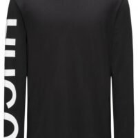 HUGO Longsleeve Demeos aus Baumwoll-Jersey mit Logo-Print auf dem Ärmel schwarz 001 S