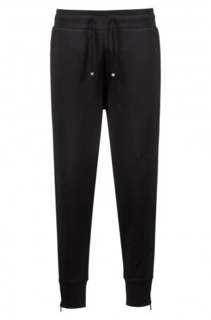 HUGO Jogging Hose DERGY aus Stretch-Jersey mit Reißverschluss an den Bündchen schwarz
