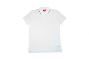HUGO Polo Shirt DINOSO mit abgesetzten Kragen Farbe weiss 100 S