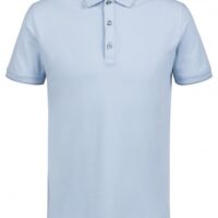 HUGO Poloshirt DINOSO-U2 elastischer Baumwolle mit Streifen-Einfassung Farbe hellblau