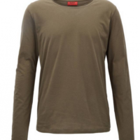 HUGO Langarm Shirt Doopso Farbe dunkelgrün 306 S