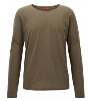 HUGO Langarm Shirt Doopso Farbe dunkelgrün 306 S