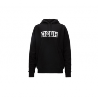 HUGO Kapuzensweatshirt D/unisex-silver aus Baumwoll-Mix mit spiegelverkehrtem Logo S