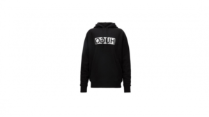 HUGO Kapuzensweatshirt D/unisex-silver aus Baumwoll-Mix mit spiegelverkehrtem Logo S