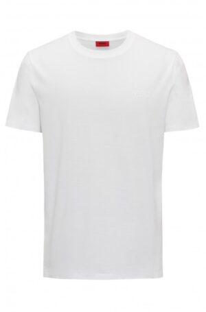 HUGO Oversized T-Shirt Durned aus Baumwoll-Jersey mit spiegelverkehrtem Logo weiss 100 S