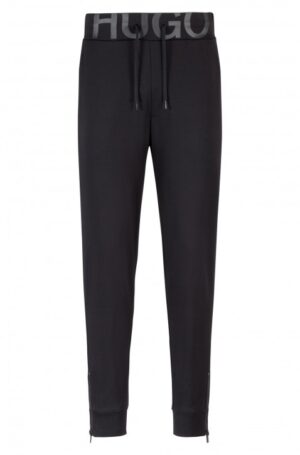 HUGO Regular-Fit Jogginghose Duros-U2 aus Baumwoll-Jersey mit Logo-Bund Farbe 001 S