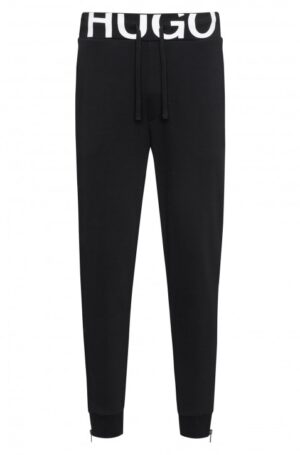 HUGO Regular-Fit Jogginghose Duros aus Baumwoll-Jersey mit Logo-Bund Farbe 001 S