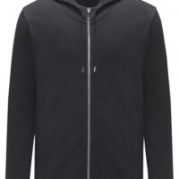 HUGO Kapuzenjacke Durphy aus Baumwolle mit Reißverschluss schwarz 001 S