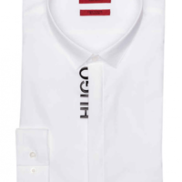 HUGO Hemd ERNIE Extra Slim Fit mit verdeckter Knopfleiste und Hugo Logo weiss 199